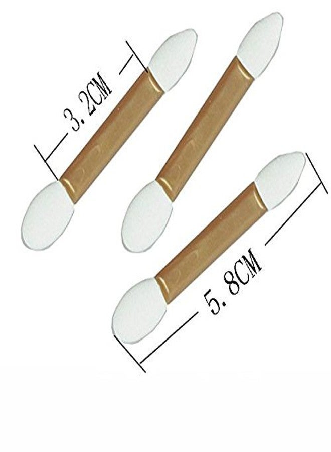 ASTRQLE 50Pcs Disposable Gold & White Cosmetic Makeup Tool Eyeshadow Applicator Double Sided Sponge Tipped Eyeshadow Brush - Image 2