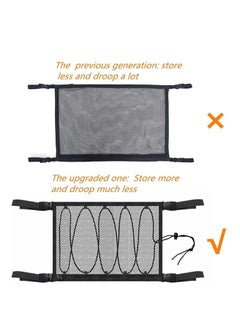 Y&D Car Ceiling Cargo Net Pocket for SUV, 35.5"x25.5" Roof Storage Organizer, Long Trip Camping Bag Tent Putting Quilt Children's Toy Towel Sundries Interior Accessories  - Image 4