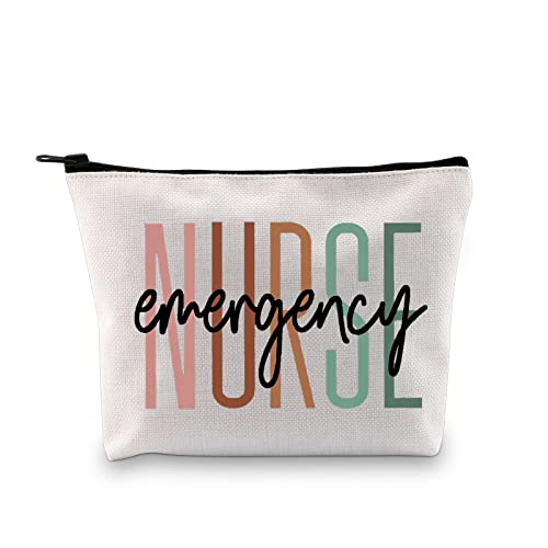 XYANFA Emergency Nurse Makeup Bag ER Nurse Gift NICU Nurse ICU Nurse Appreciation Gift Nursing School Student Graduation Cosmetic Bag (emergency NURSE) - Image 1