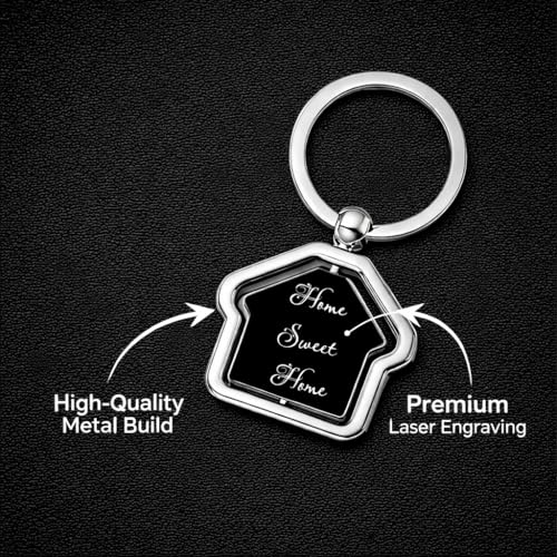 Giftana Home Sweet Home Keychain for Men & Women, 360 Degree Rotating Keychains, House Design Metal Key Chains Keyring Real Estate Gifts Buying & Selling Keychain,Housewarming Gifts, Silver - Image 4