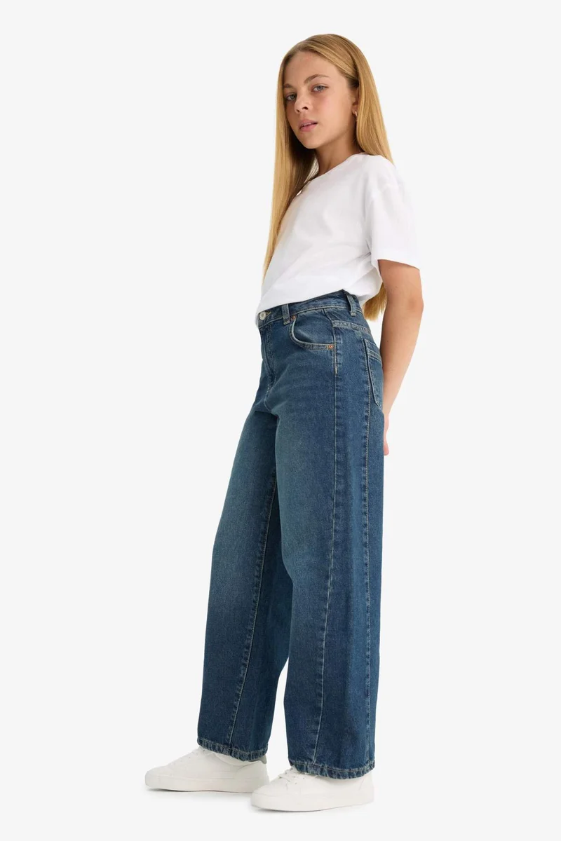 ديفاكتو Girl Balloon Fit Wide Leg Jeans
