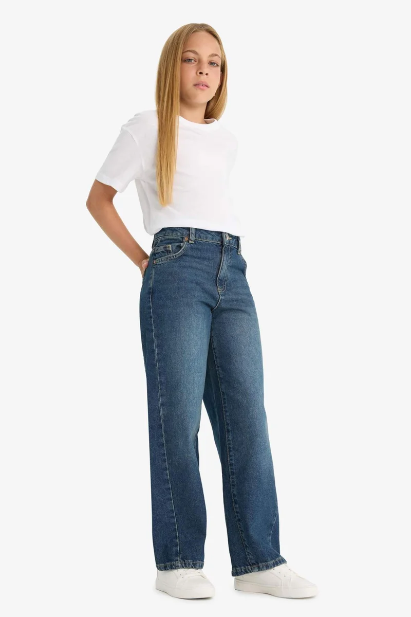 ديفاكتو Girl Balloon Fit Wide Leg Jeans