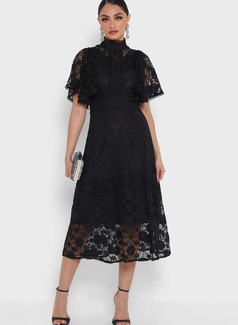 Khizana Angel Sleeve Lace Dress