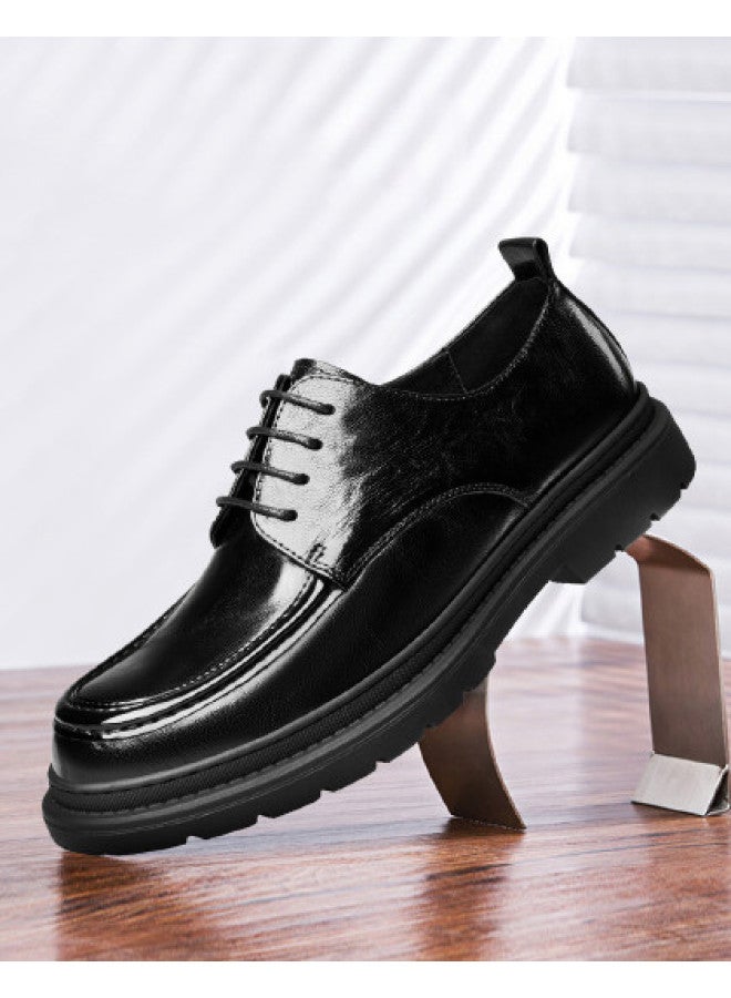 15MINS Men's Business Shoes - British Style Business Commuting Shoes With Soft Sole, Comfortable Office Formal Leather Shoes For Men - Image 1