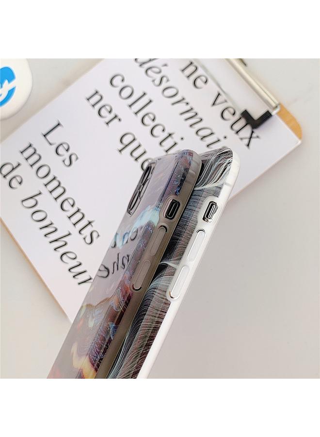 زبون جراب لهاتف iPhone 12 / 12 Pro TPU ناعم رخامي IMD جراب هاتف محمول - Image 4