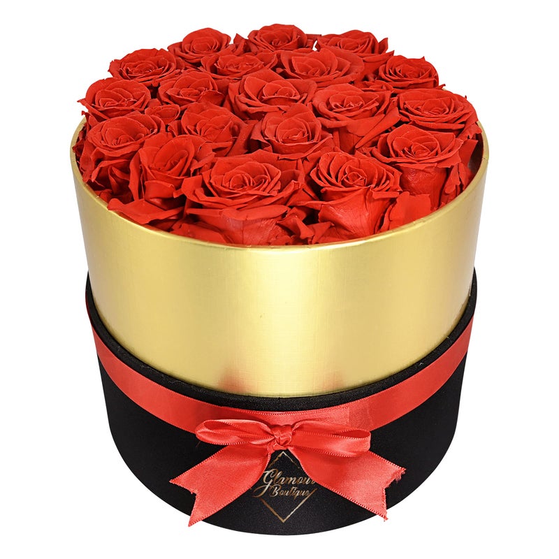 GLAMOUR BOUTIQUE GLAMOUR BOUTIQUE Eternal Preserved Roses in a Box  Flowers Forever Rose Forever in a Box for Wife Birthday Gifts for Her 19 Roses Red 