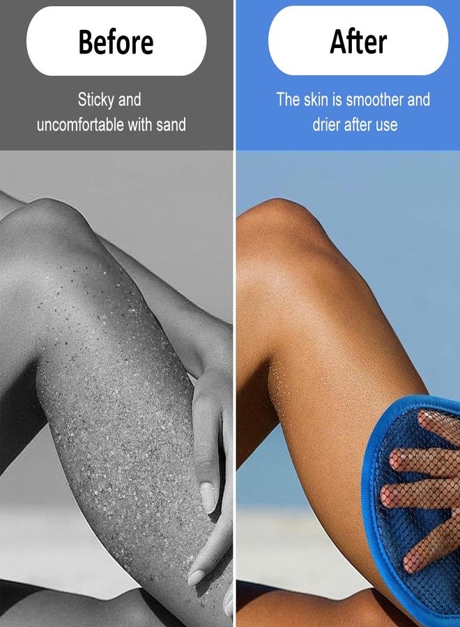 Proberos® 2 Pcs Sand Remover for Beach, Soft Sand Wipe Off Mitts- Beach Sands Remover Cleaner Mitts Bag for Beaches Activities Volleyball Sandboxes - Image 5