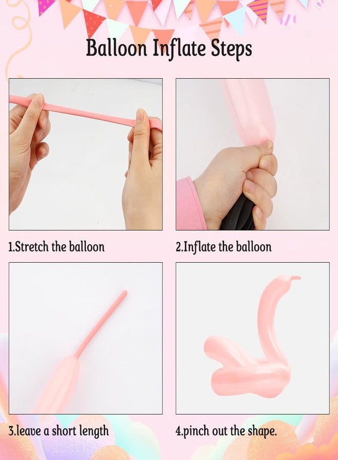 OALCQ Pink 260 Balloons Pink Long Balloons for Tying Balloon Arch Latex Balloon 100 Pcs Macaron Pink Balloons Long Skinny Balloons Pink 260Q Balloons for Party Suppies Gender Reveal Wedding Decorations - Image 4