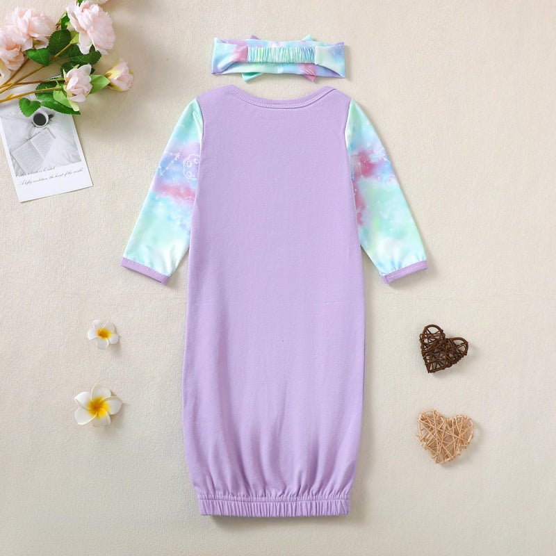 AMAWMW Newborn Baby Girl Floral Sleeper Gowns Little Sister Nightgown Outfit Baby Girl Shower Gifts Stuff Essential Item - Image 4