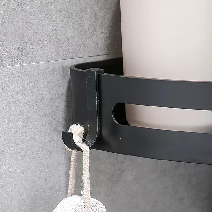 Roktry 1 pcs Aluminum Bathroom Shelf Triangular Storage Rack Shelf Bathroom Corner Organizer Stand Bathroom Organisers Storage Shower Shelf Black Kitchen Accessories - Image 4