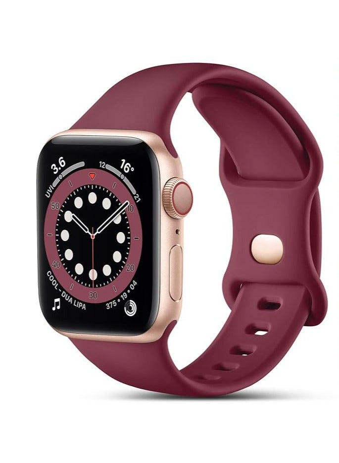 Compatible with Apple Watch Strap 42mm 44mm 45mm 46mm 49mm, Soft Silicone Sport Band Replacement Straps Compatible with iWatch SE Series 10 9 8 7 6 5 4 3 2 1 for Women Men - Image 1