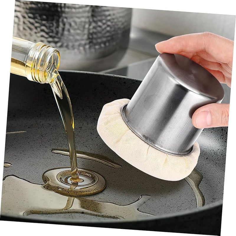Silver Grill Mop Brush Oil Wiper Multifunctional Kitchen Pan Cooking Brush - Image 5