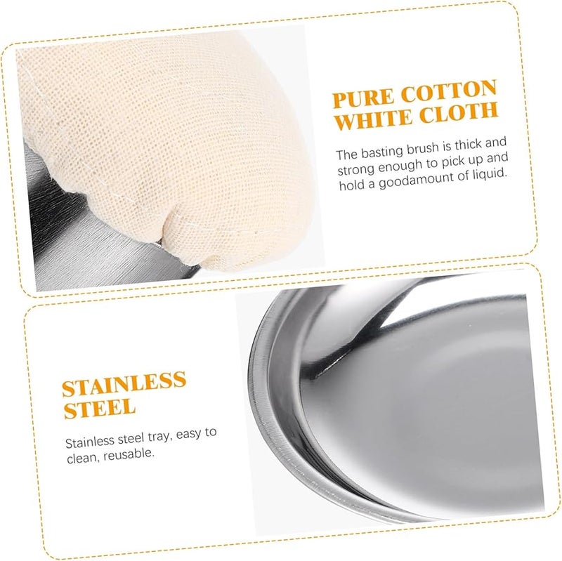 Silver Grill Mop Brush Oil Wiper Multifunctional Kitchen Pan Cooking Brush - Image 3
