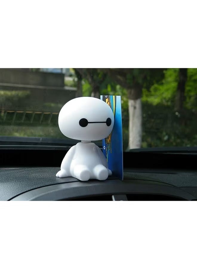 عالم الكرتون Baymax الروبوت يهز رأس السيارة شكل الزخرفات الديكورات السيارات الداخلية لعبة 6.5 * 8.5cm