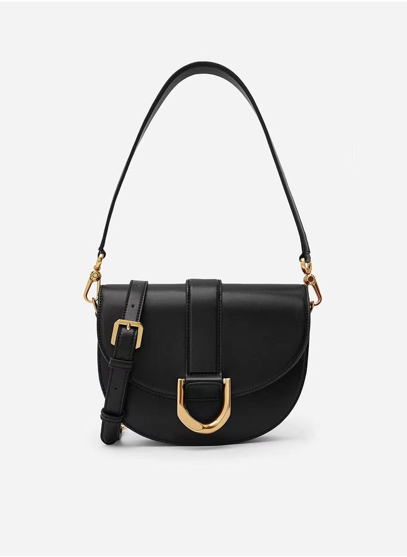 Charles & Keith Charles & Keith Gabine Horseshoe Buckle Saddle Bag Shoulder Bag  - Image 1