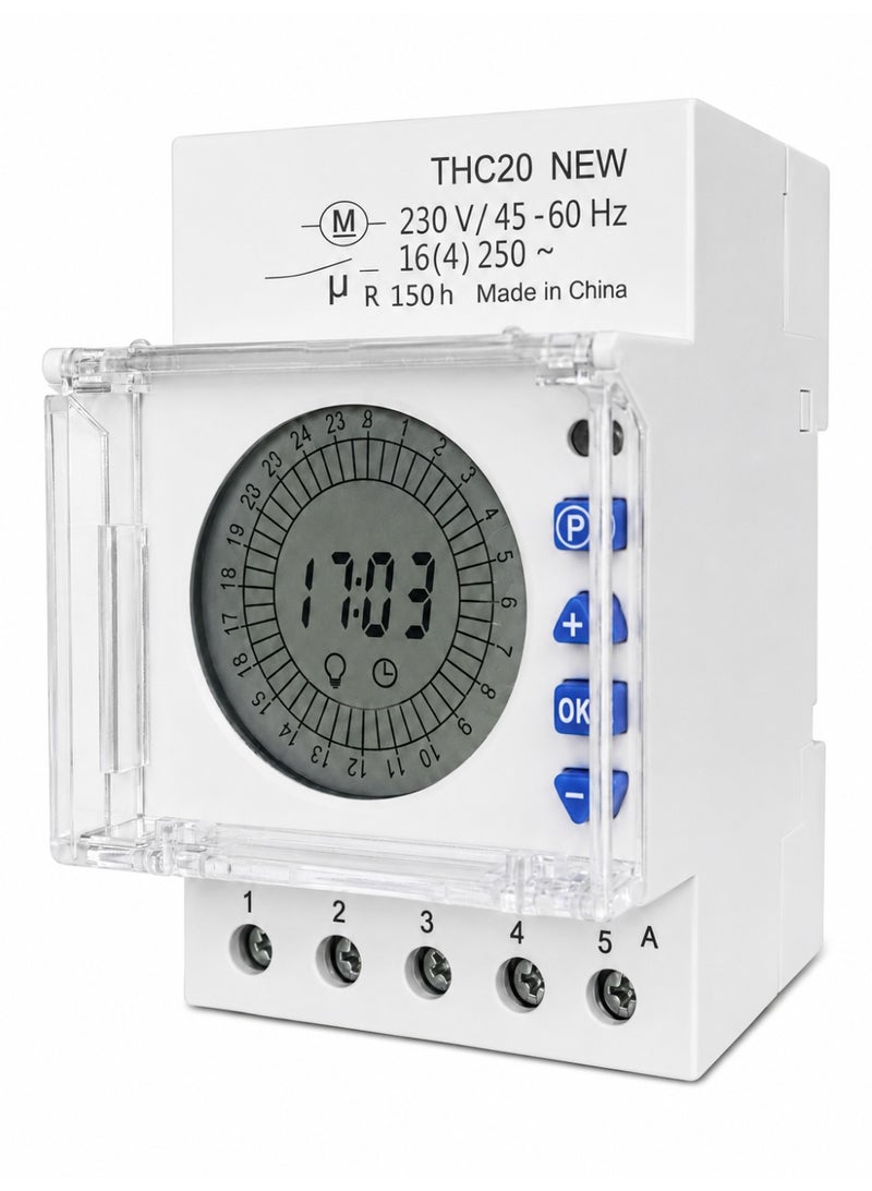 Digital Daily Cyclic Timer Switch 24 Hour Programmable 230V 16A - Image 1