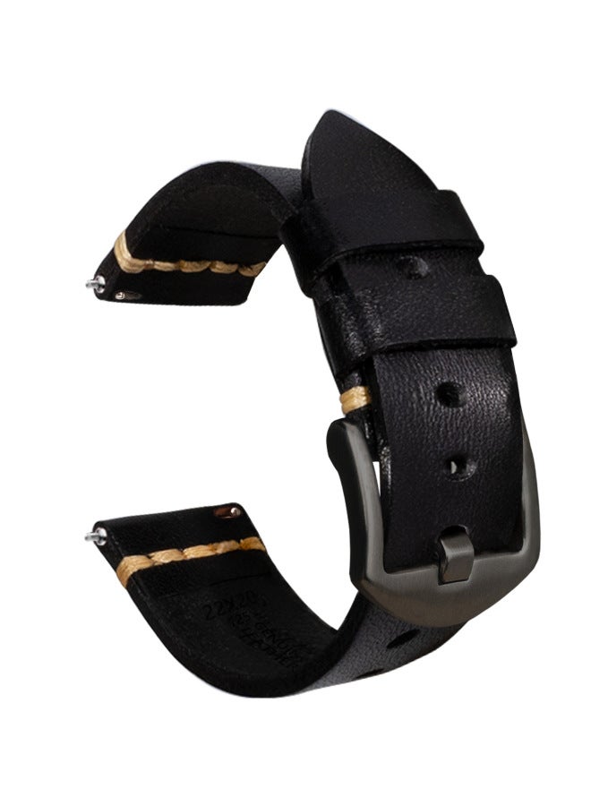 For 22mm Huawei Gt3 Watch Handmade Leather Strap Italian Vegetable Tanned Leather Samsung Cowhide Watch Strap - Image 1