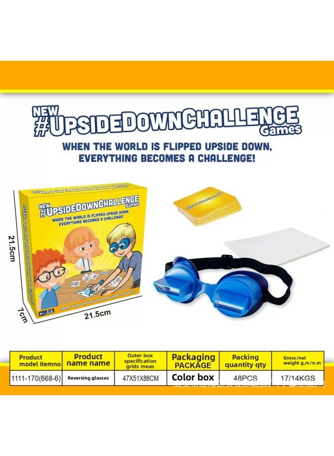 Children's Desktop Puzzle Game Upsidedownchallenge Game Upside Down Glasses Family Interactive Play-Color:Intellectual Reversing Glasses - Image 5