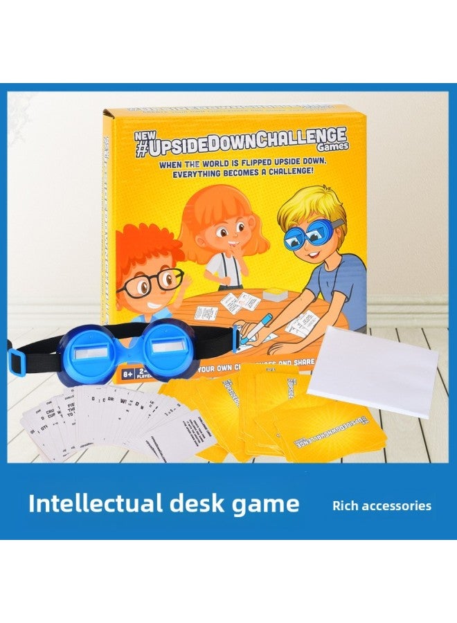 Children's Desktop Puzzle Game Upsidedownchallenge Game Upside Down Glasses Family Interactive Play-Color:Intellectual Reversing Glasses - Image 2