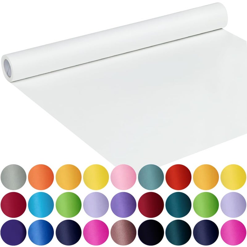 SMART&CASUAL Craft Paper Roll 17.8" x 760" Kraft Paper White Easel Paper Roll for Kids Gift Wrapping Art Bulletin Board Paper Bouquet Flower Packing Painting Drawing Floor Covering Poster Chart Paper - Image 1
