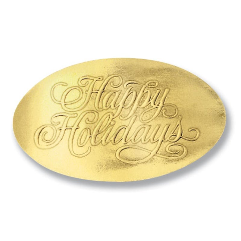 PaperDirect Embossed Happy Holidays Gold Foil Seals SelfAdhesive Round Stickers for Christmas Cards Gift Wrapping Envelopes Crafts Scrapbooking Business Mailers Pack of 32 - Image 3
