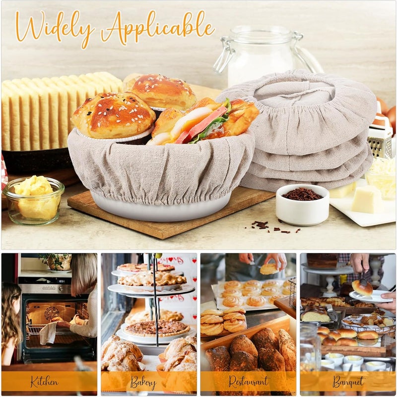4 Pcs Bread Proofing Basket Cloth Liners 20×8cm Reusable Cotton Bread Proofing Covers for Sourdough Baking Tools - Image 5