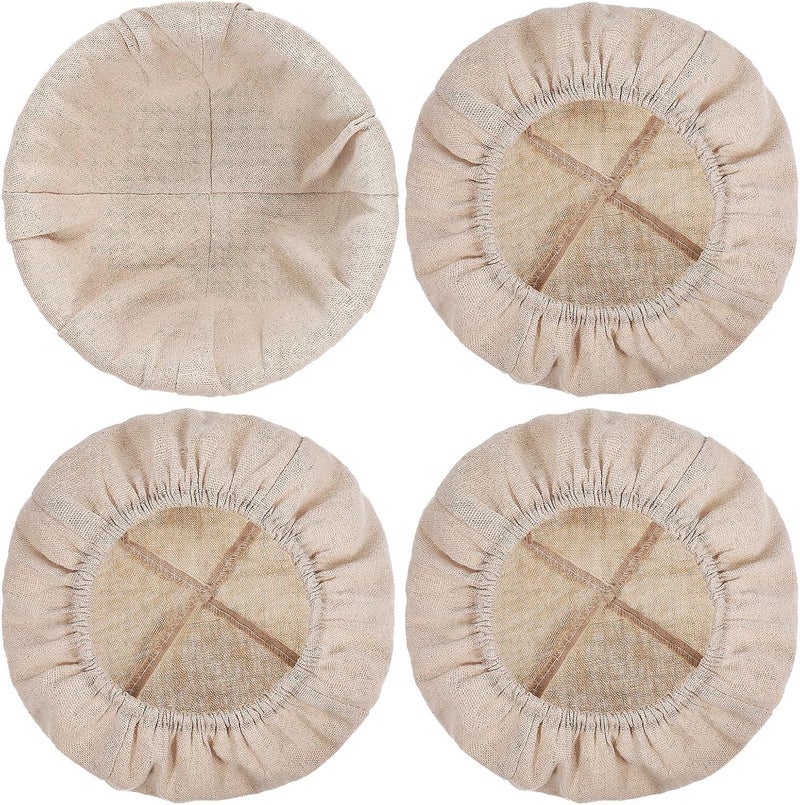4 Pcs Bread Proofing Basket Cloth Liners 20×8cm Reusable Cotton Bread Proofing Covers for Sourdough Baking Tools - Image 1