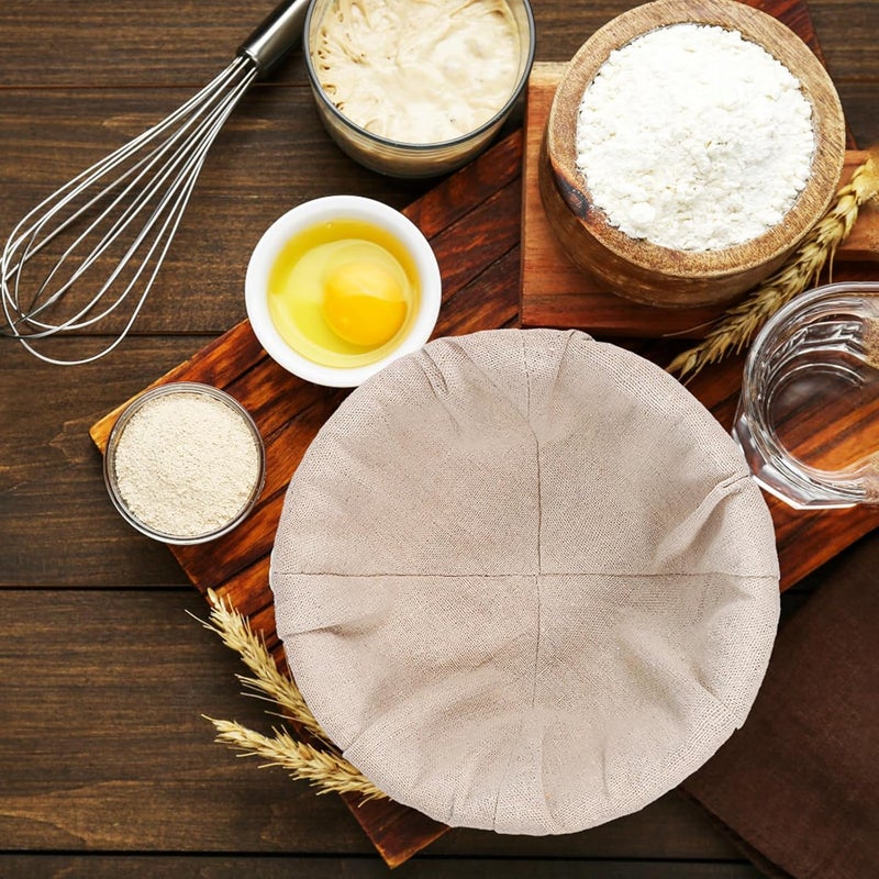 4 Pcs Bread Proofing Basket Cloth Liners 20×8cm Reusable Cotton Bread Proofing Covers for Sourdough Baking Tools - Image 4