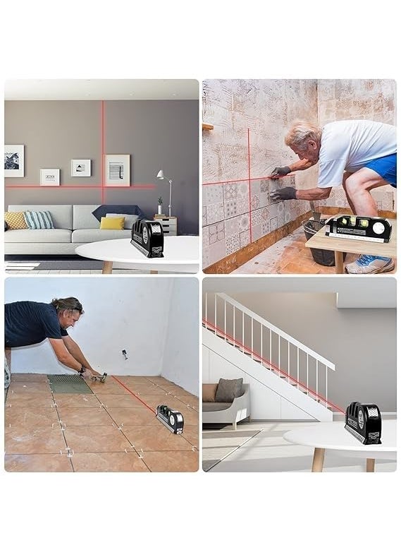 VIPREKHO VIPREKHO Laser Level Multipurpose Line Laser Leveler Tool Cross Line Lasers Standard Measure Tape and Metric Rulers for Hanging Pictures Tile Walls1 Pcs  - Image 5