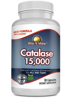 Rise-N-Shine Catalase Supplement 15,000 - Powerful Antioxidant Enzyme For Hair Health - Hair Supplements For Strong Hair Support - 30 Capsules  - Image 1