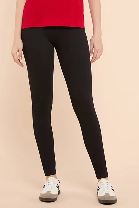 أر أند بي Solid Jeggings with Elastic Waist