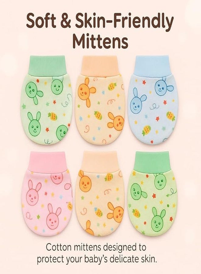 Magic Town Baby Cotton Mitten/Hand Gloves For Newborn Baby (0-6 Month) | Unisex | Pack of 4 - Image 3