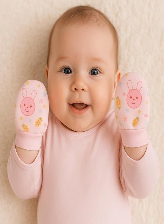 Magic Town Baby Cotton Mitten/Hand Gloves For Newborn Baby (0-6 Month) | Unisex | Pack of 4 - Image 4