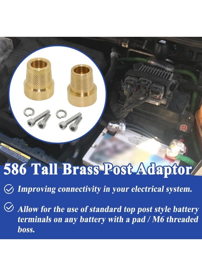 586 Tall Brass Post Adaptor (M6 Thread), GOLD,SILVER - Image 3