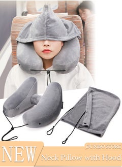DUNISO Travel Pillow H Shaped Ainflatable Neck Pillow With Cap Outdoor car long-distance Aircraft Neck Pillow Support Airplane Pillow for Traveling, Car, Home, Office, Travel  - Image 1