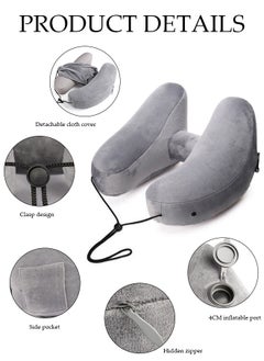 DUNISO Travel Pillow H Shaped Ainflatable Neck Pillow With Cap Outdoor car long-distance Aircraft Neck Pillow Support Airplane Pillow for Traveling, Car, Home, Office, Travel  - Image 3