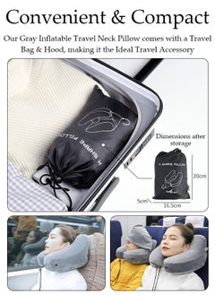 DUNISO Travel Pillow H Shaped Ainflatable Neck Pillow With Cap Outdoor car long-distance Aircraft Neck Pillow Support Airplane Pillow for Traveling, Car, Home, Office, Travel  - Image 5