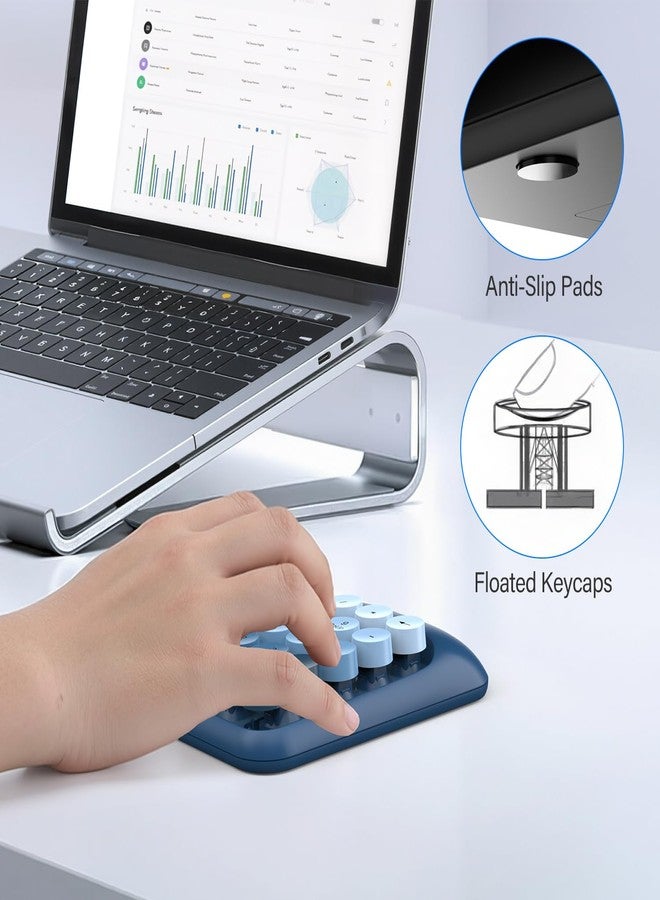 MOFII Cute Colorful Wireless Number Pad - 18 Keys, Portable 2.4 GHz with Stable Wireless Connectivity, 10-Key Financial Accounting Extension for Laptop, PC, Desktop, Surface Pro & Notebook- Blue - Image 4
