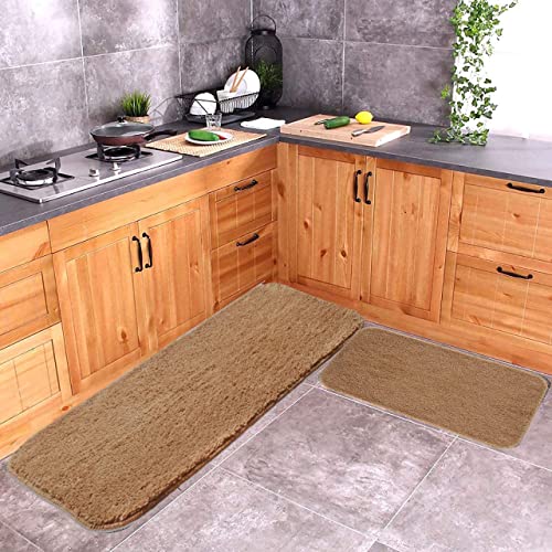 MODERN FAB Soft Kitchen Mat and Runner with Anti Skid Backing,Colour Biedge (40 x 60 & 40 x 120 cm) Set of 2 - Image 1