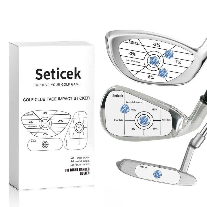Seticek Professional Golf Impact Tape 150 Pc ï½œSelf-Teaching Sweet Spot and Consistency Analysis ï½œ Improve Golf Swing Accuracy and Distance - Image 1
