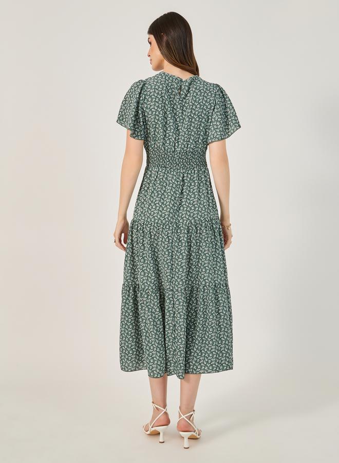 ستايلي فستان بأكمام فراشة مطبوع بالزهور - Image 5