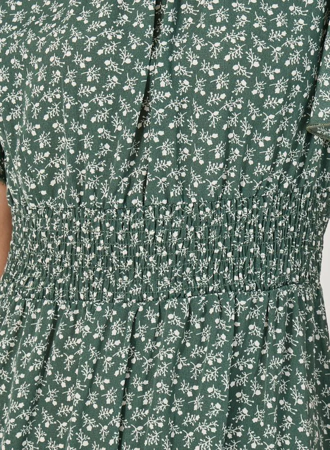 Styli Floral Flutter Sleeve Dress