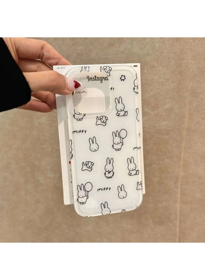 NIBEMINENT Miffy Rabbit Protective TPU Case Cover For iPhone 16 Plus, White