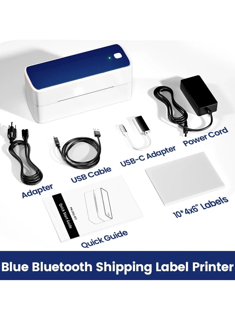 Phomemo 241 Bluetooth Thermal Label Printer Wireless Small Shipping Label Printer 4X6 Compatible with iPhone Android Mac Window