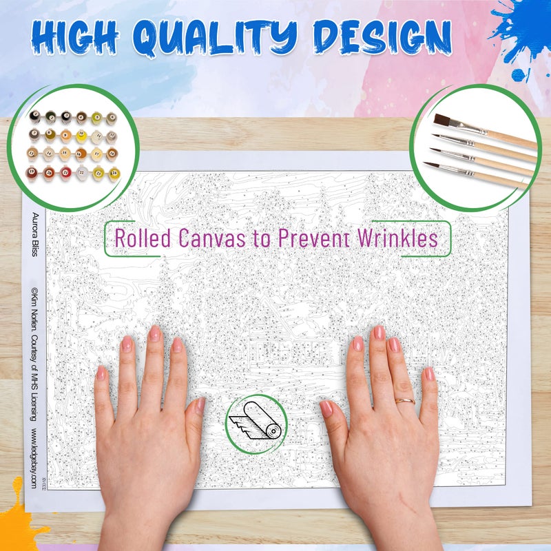 Ledgebay Paint by Numbers Kit for Adults: Beginner to Advanced Number Painting Kit - Fun DIY Arts & Crafts | Color by Numbers for Adults - Kits Include - (Aurora Bliss 16" x 20" Unframed) - Image 5