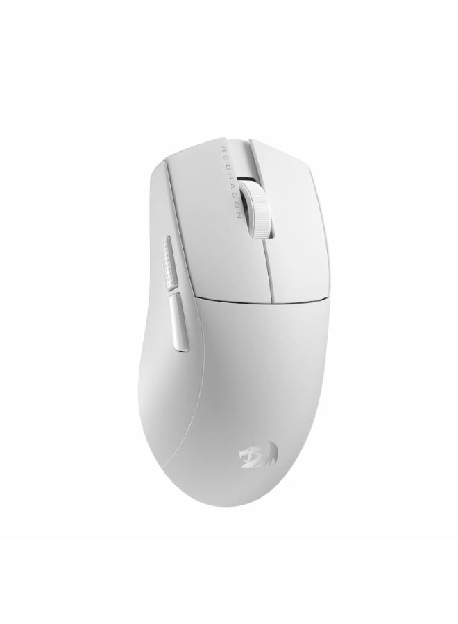 REDRAGON K1NG M916 PRO 1K Hz Wireless Gaming Mouse – 3 Modes (2.4GHz/Bluetooth/Wired USB-C), 26,000 DPI, 5 Adjustable DPI Levels, 49g Lightweight, Huano 50M Clicks, Programmable Buttons, Ergonomic Design, Long Battery Life, White | M916W-PRO-1K - Image 1