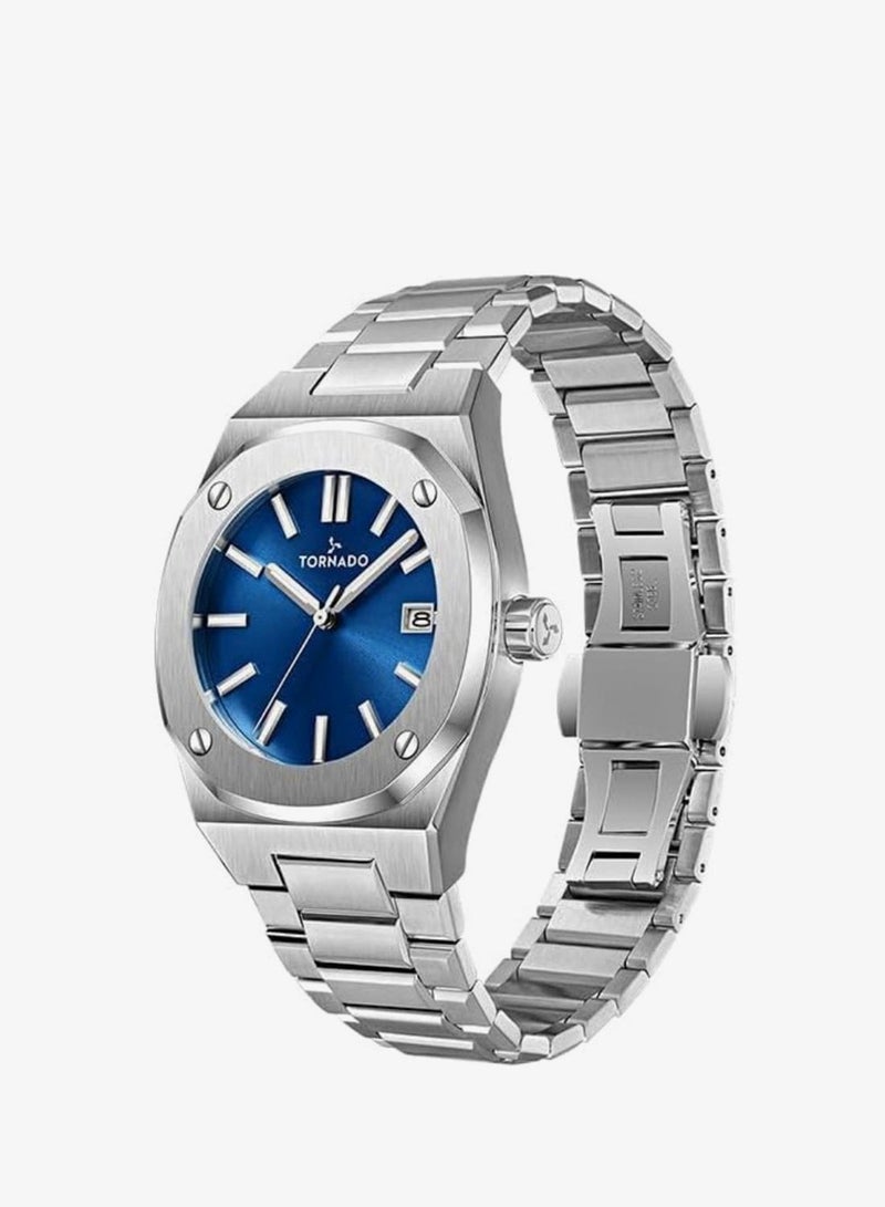 Tornado AURORA TWILIGHT Men's Watch, Analog Display and Steel Strap - T23003-SBSN, Silver - Image 3