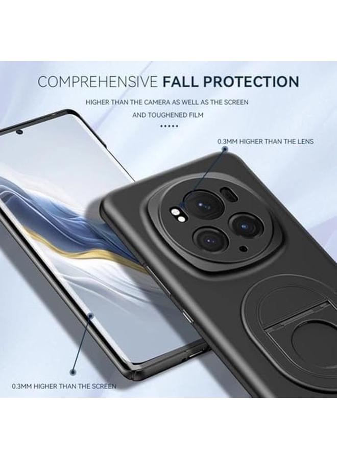 erorex Case Compatible With Honor Magic 6 Pro 5G Pc Shockproof Magnetic Ring Car Mount Stand Bumper Cover For Honor Magic 6 Pro 5G Black - Image 4