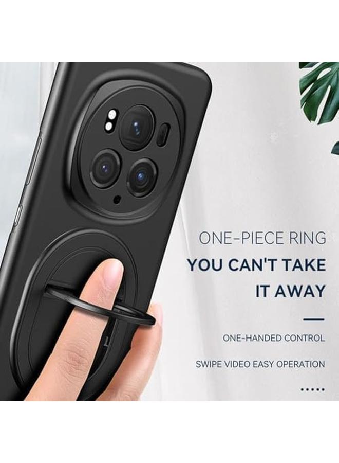 erorex Case Compatible With Honor Magic 6 Pro 5G Pc Shockproof Magnetic Ring Car Mount Stand Bumper Cover For Honor Magic 6 Pro 5G Black - Image 3