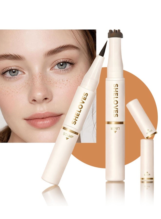 Sheloves Freck Please Freckle Tint,2 In 1 Freckle Stamp Pen, Waterproof & Quick-Dry Fake Freckle Pen for Natural Sun-Kissed Look, Long-Lasting Freckle Makeup Stamp. 01 FAWN - Image 1
